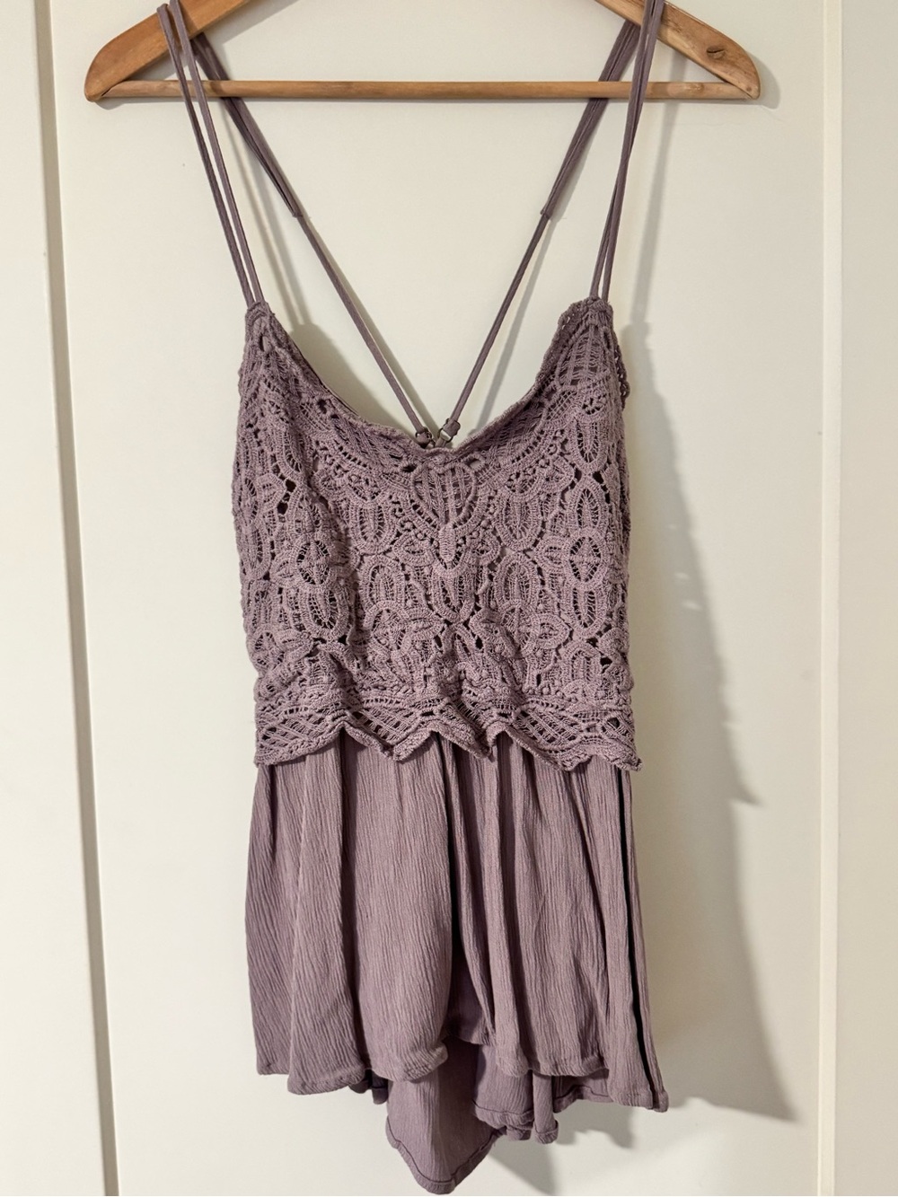 Maurices Lavender Crochet-Detail Tank Top